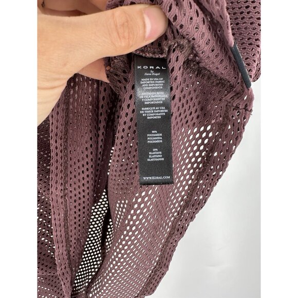 Koral Size Up Tee Open Mesh Short Sleeve Mauve Womens S - Picture 4 of 8
